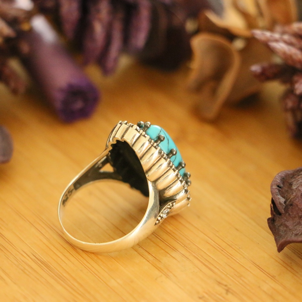 Natural Turquoise Sterling Silver Hurrem Sultan - Picture 6 of 8